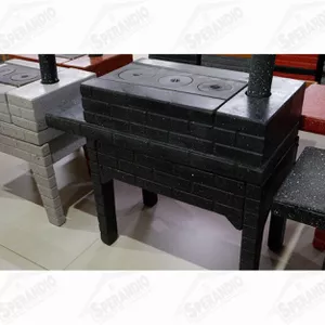 FOGÃO A LENHA 3 BOCAS - PRETO - Sperandio