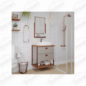 ARMÁRIO DE BANHEIRO KIT UNI COM ESPELHEIRA C/CUBA ... - Sperandio