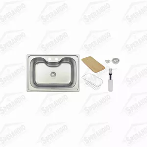 CUBA INOX MORGANA 69X49 DOSADOR+TABUA+LIXEIRA+CEST... - Sperandio