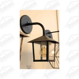 ARANDELA COLONIAL NINA QUADRADA PRETO VIDRO LISO -... - Sperandio