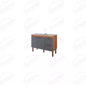 ARMÁRIO COZINHA SLIM 1,14 MT MGM FREIJO/TITANIUM - Sperandio
