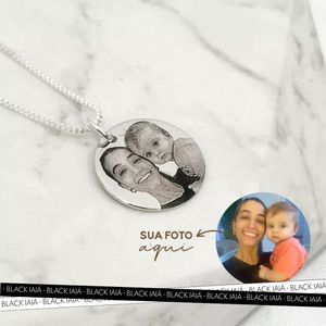 Colar Medalha M Personalizado Aço Inoxidável