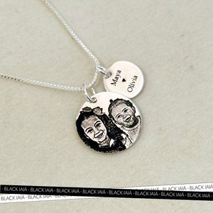 Colar Medalha M + P Personalizada Folheado em Prata 925