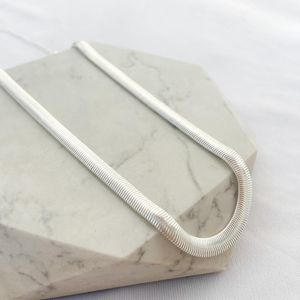 Colar Choker Malha Snake 6mm Folheado em Prata 925