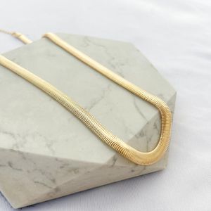 Colar Choker Malha Snake 6mm Folheado em Ouro 18k