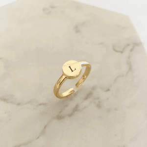 Anel Personalizável Redondo Regulável Banhado a Ouro 18k
