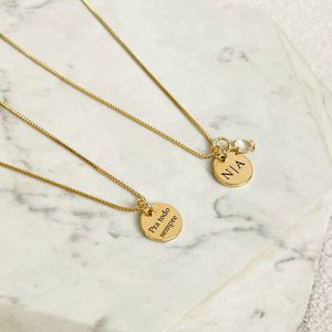 Kit 7 - 2 Colares Medalha P Personalizadas Folheado em Ouro 18k