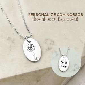 Colar Flower Personalizado Banhado a Prata 925