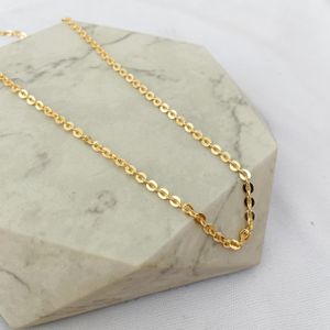 Colar Choker Elos Portugues Diamantado Folheado em Ouro 18k