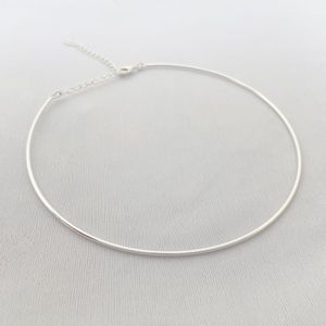 Colar Choker Aro Fina Folheado em Prata 925