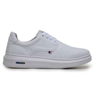 Sapatenis Moderno Masculino Leve Confortável Em Couro 100% Eco Parra Boots - Branco