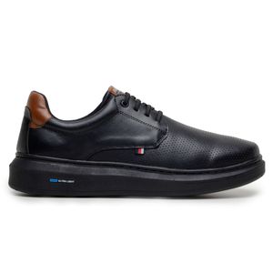 Sapatenis Moderno Masculino Leve Confortável Em Couro 100% Eco Parra Boots - Preto