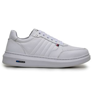 Sapatenis Moderno Detalhado Masculino Em Couro 100% Legitimo Leve Confortável Parra Boots - Branco
