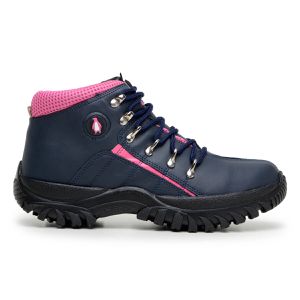 Bota Feminina Adventure Adulto Infantil Confortável Antiderrapante Parra Boots - Azul/Pink