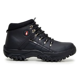 Bota Adventure Adulto Infantil Confortável Masculina Feminina Antiderrapante Parra Boots - Preto/Prata