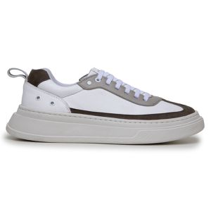 Sapatenis Masculino 100% Couro Legitimo Moderno Confortável Casual 5800 - Branco/Oliva