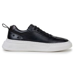 Sapatenis Masculino 100% Couro Legitimo Moderno Confortável Casual 5800 - Preto/Branco
