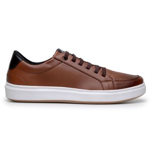Tênis Masculino Slip Casual Leve E Confortável 100% Couro Eco. - Havana