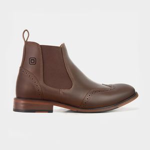Botina Chelsea Brogue Conhaque