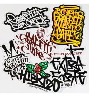 Pack de Stickers COLLECTION Graffiti com Café - 6 unid.