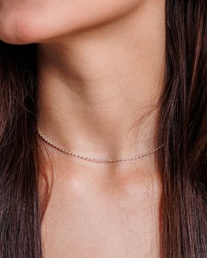 Choker Bola Achatada Folheada Prata - Tarcia Carine Semi Jóias & Acessórios