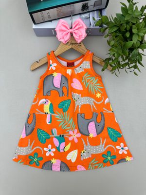 Vestido Regata Menina Safari Laranja Kyl... - A Japonesa Franca Oficial