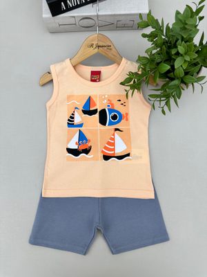 Conjunto Regata Menino Leonardo Laranja ... - A Japonesa Franca Oficial