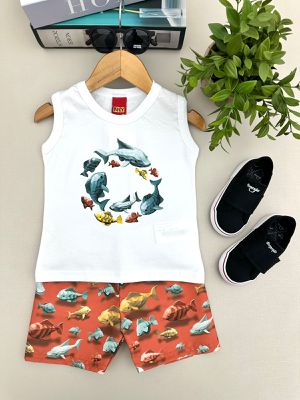 Conjunto Regata Menino Peixe Branco Kyly... - A Japonesa Franca Oficial