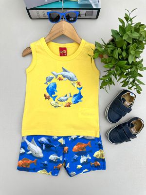 Conjunto Regata Menino Peixe Amarelo Kyl... - A Japonesa Franca Oficial