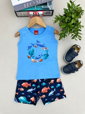 Conjunto Regata Menino Peixe Azul Kyly ... - A Japonesa Franca Oficial