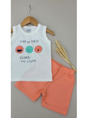 Conjunto Regata Menino Emoções Off White... - A Japonesa Franca Oficial