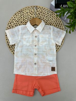 Conjunto Camisa Menino Tropical Laranja ... - A Japonesa Franca Oficial