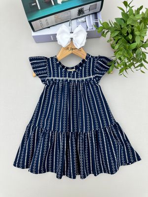 Vestido Manga Curta Menina Maitê Azul Ma... - A Japonesa Franca Oficial