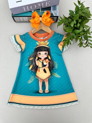 Vestido Manga Curta Menina Boneca Verde ... - A Japonesa Franca Oficial