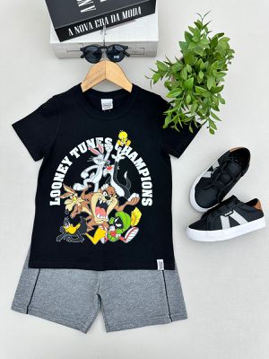 Conjunto Manga Curta Menino Looney Tunes... - A Japonesa Franca Oficial