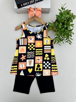 Conjunto Regata Menina Primavera Preto M... - A Japonesa Franca Oficial