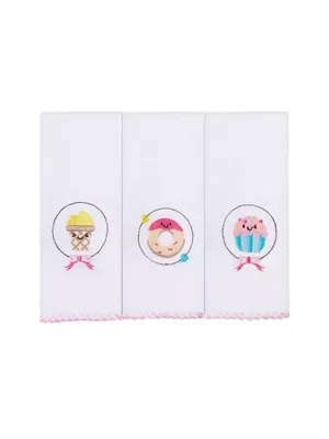 Kit Paninho De Boca Bordada 32x32cm 3 un... - A Japonesa Franca Oficial