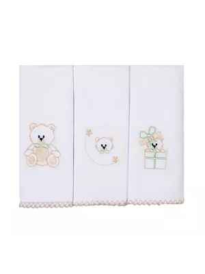 Kit Paninho De Boca Bordada 32x32cm 3 un... - A Japonesa Franca Oficial