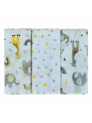 Fralda de Boca Estampada 68x70cm 3 Unida... - A Japonesa Franca Oficial