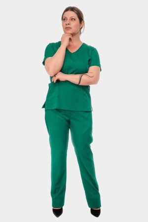 Conjunto Verde Bandeira Ana Em Gabardine Premium S... - Use Anny