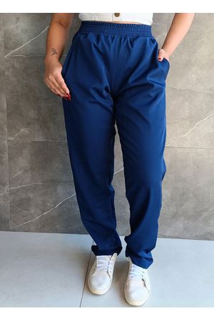 Calça Feminina Basic Bia Azul Marinho Sem Elástico... - Use Anny