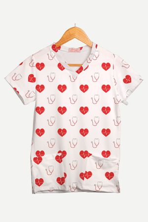 Blusa Estampada Pulso de Carinho em Malha Confort - Use Anny
