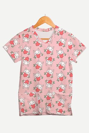 Blusa Estampada Amor Felino em Malha Confort - Use Anny
