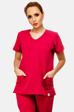 Scrub Feminino Basic (Blusa) - Cerise - Use Anny