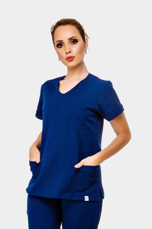 Scrub Feminino Basic Ana Azul Marinho