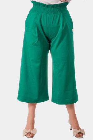Calça Pantacourt Verde Bandeira Sabrina Em Gabardi... - Use Anny