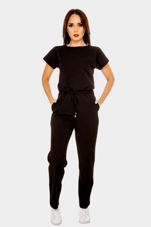 Macacão Preto Ana Em Gabardine Premium - Use Anny