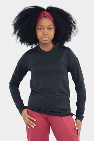 Blusa Manga Longa Preta Em Malha Dry Confortly Scr... - Use Anny