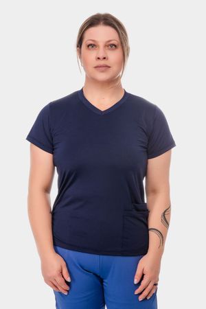 Blusa Azul Marinho Em Malha Dry Confortly Scrub - ... - Use Anny
