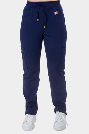 Calça Azul Marinho Em Malha Hyper Scrub - Use Anny